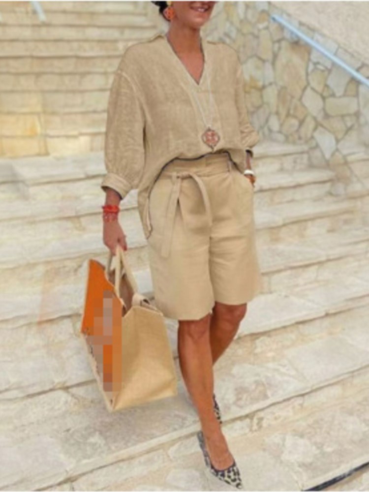 Trajes de mujer, conjunto de d - Linen Shirt Breathable reseña y precio