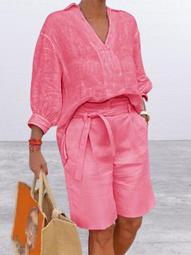 Trajes de mujer, conjunto de d - Linen Shirt Breathable reseña y precio
