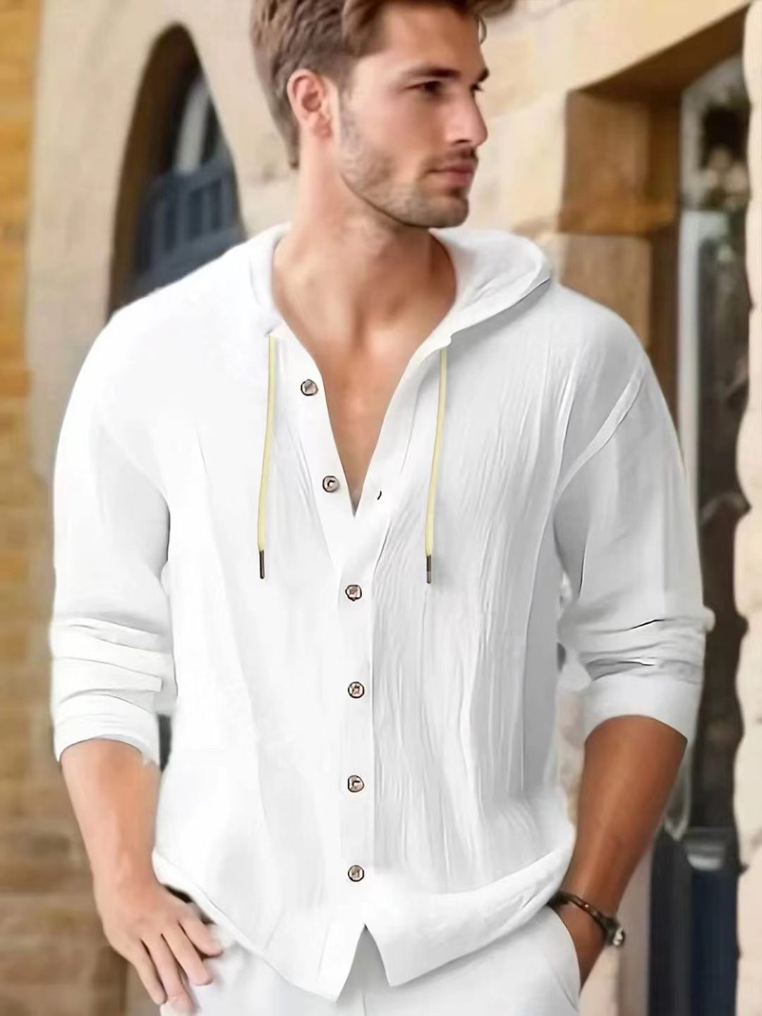 Camisa de manga larga para hom - Linen Shirt Breathable reseña y precio